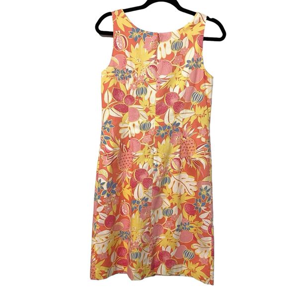 Talbots Women’s Dress Size 2 Multicolor Floral Tropical Vacation Sleeveless - Picture 4 of 6